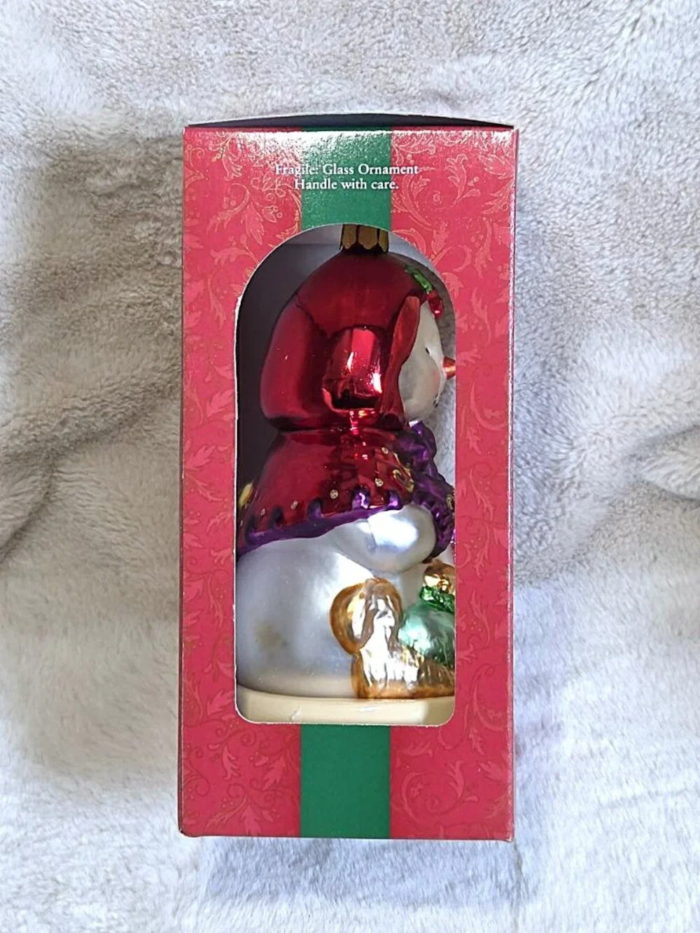VTG Brass Key Christmas Treasures Classic Snowman Caped Snowman Ornament MIB